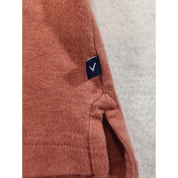 Men's Callaway 1/4‎ Button Collar Pullo Er Golf Sport Polo Long Sleeve Xl Orange - Picture 6 of 8